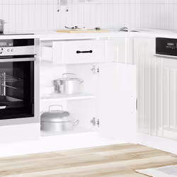 vidaXL Oven Cabinets Kitchen Cabinet Oven Unit 2 pcs Kalmar Engineered Wood - high gloss white, 1 pcs - Additional view 2