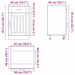 vidaXL Oven Cabinets Kitchen Cabinet Oven Unit 2 pcs Kalmar Engineered Wood - high gloss white, 1 pcs - Additional view 3