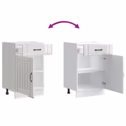 vidaXL Oven Cabinets Kitchen Cabinet Oven Unit 2 pcs Kalmar Engineered Wood - high gloss white, 1 pcs - Additional view 8