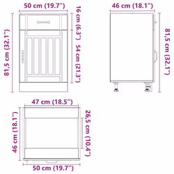 vidaXL Oven Cabinets Kitchen Cabinet Oven Unit 2 pcs Kalmar Engineered Wood - sonoma oak, 50 x 46 x 81.5 cm