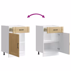 vidaXL Oven Cabinets Kitchen Cabinet Oven Unit 2 pcs Kalmar Engineered Wood - sonoma oak, 50 x 46 x 81.5 cm - Additional view 8