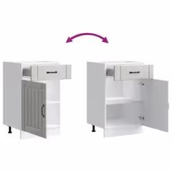 vidaXL Oven Cabinets Kitchen Cabinet Oven Unit 2 pcs Kalmar Engineered Wood - concrete grey, 50 x 46 x 81.5 cm - Additional view 8