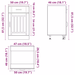 vidaXL Oven Cabinets Kitchen Cabinet Oven Unit 2 pcs Kalmar Engineered Wood - brown oak, 50 x 46 x 81.5 cm - Additional view 3