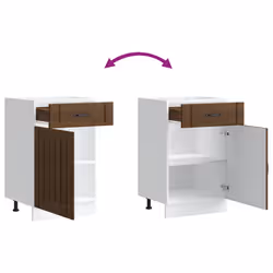 vidaXL Oven Cabinets Kitchen Cabinet Oven Unit 2 pcs Kalmar Engineered Wood - brown oak, 50 x 46 x 81.5 cm - Additional view 8