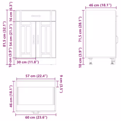 vidaXL Oven Cabinets Kitchen Cabinet Oven Unit 2 pcs Kalmar Engineered Wood - kitchen base cabinet 60 cm - Additional view 10