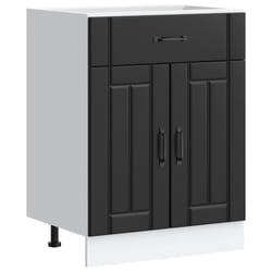 vidaXL Kitchen Base Cabinet Lucca Black Engineered Wood sink base cabinet