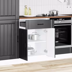 vidaXL Kitchen Base Cabinet Lucca Black Engineered Wood sink base cabinet