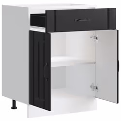 vidaXL Kitchen Base Cabinet Lucca Black Engineered Wood sink base cabinet - Additional view 6