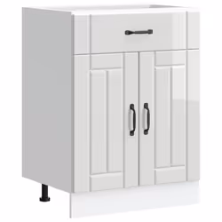 vidaXL Kitchen Base Cabinet Lucca High Gloss White Engineered Wood