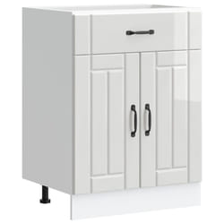 vidaXL Kitchen Base Cabinet Lucca High Gloss White Engineered Wood