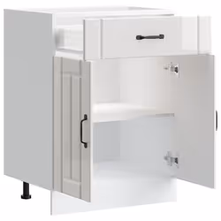 vidaXL Kitchen Base Cabinet Lucca High Gloss White Engineered Wood - Additional view 6