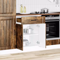 vidaXL Kitchen Base Cabinet Lucca Smoked Oak Engineered Wood sink base cabinet