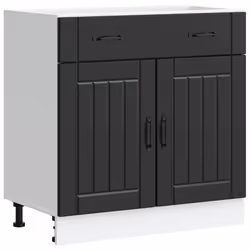 vidaXL Kitchen Base Cabinet Lucca Black Engineered Wood sink base cabinet