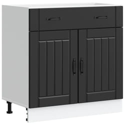 vidaXL Kitchen Base Cabinet Lucca Black Engineered Wood sink base cabinet