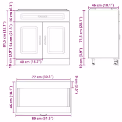vidaXL Kitchen Base Cabinet Lucca Black Engineered Wood sink base cabinet - Additional view 9