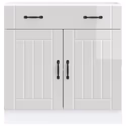 vidaXL Kitchen Base Cabinet Lucca High Gloss White Engineered Wood
