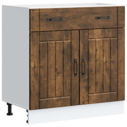 vidaXL Kitchen Base Cabinet Lucca Smoked Oak Engineered Wood sink base cabinet
