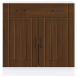 vidaXL Kitchen Base Cabinet Lucca Brown Oak Engineered Wood sink base cabinet