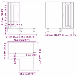 vidaXL Oven Cabinets Kitchen Cabinet Oven Unit 2 pcs Kalmar Engineered Wood - corner cabinet 75.5 cm - Additional view 3