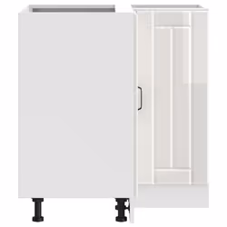 vidaXL Kitchen Corner Base Cabinet Lucca High Gloss White Engineered Wood - Additional view 5