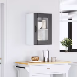 vidaXL Kitchen Wall Cabinet with Glass Door Lucca Black kitchen wall unit