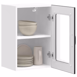 vidaXL Kitchen Wall Cabinet with Glass Door Lucca Black kitchen wall unit - Additional view 4