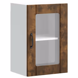 vidaXL Kitchen Wall Cabinet with Glass Door Lucca Smoked Oak kitchen wall unit