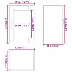 vidaXL Kitchen Wall Cabinet with Glass Door Lucca Smoked Oak kitchen wall unit