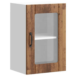 vidaXL Kitchen Wall Cabinet with Glass Door Lucca Old Wood kitchen wall unit