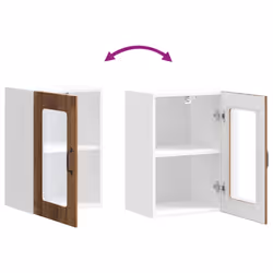 vidaXL Kitchen Wall Cabinet with Glass Door Lucca Old Wood kitchen wall unit - Additional view 9