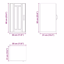 vidaXL Oven Cabinets Kitchen Cabinet Oven Unit 2 pcs Kalmar Engineered Wood - smoked oak, 30 x 31 x 60 cm - Additional view 10