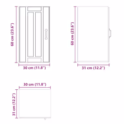 vidaXL Oven Cabinets Kitchen Cabinet Oven Unit 2 pcs Kalmar Engineered Wood - grey sonoma, 30 x 31 x 60 cm - Additional view 10