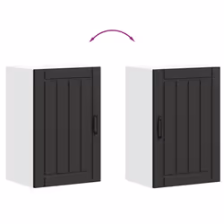vidaXL Oven Cabinets Kitchen Cabinet Oven Unit 2 pcs Kalmar Engineered Wood - black, 40 x 31 x 60 cm - Additional view 8