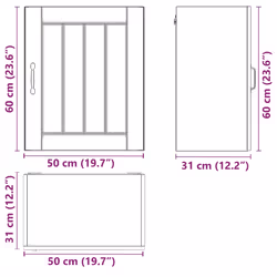 vidaXL Oven Cabinets Kitchen Cabinet Oven Unit 2 pcs Kalmar Engineered Wood - concrete grey, 50 x 31 x 60 cm - Additional view 3