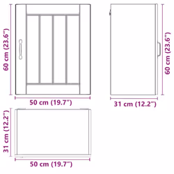 vidaXL Oven Cabinets Kitchen Cabinet Oven Unit 2 pcs Kalmar Engineered Wood - smoked oak, 50 x 31 x 60 cm - Additional view 3