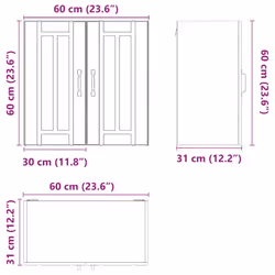 vidaXL Oven Cabinets Kitchen Cabinet Oven Unit 2 pcs Kalmar Engineered Wood - black, 60 x 31 x 60 cm - Additional view 10