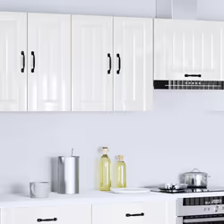 vidaXL Oven Cabinets Kitchen Cabinet Oven Unit 2 pcs Kalmar Engineered Wood - high gloss white, 60 x 31 x 60 cm - Additional view 2