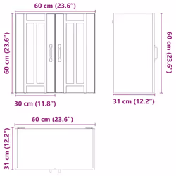 vidaXL Oven Cabinets Kitchen Cabinet Oven Unit 2 pcs Kalmar Engineered Wood - high gloss white, 60 x 31 x 60 cm - Additional view 3