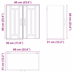vidaXL Oven Cabinets Kitchen Cabinet Oven Unit 2 pcs Kalmar Engineered Wood - concrete grey, 60 x 31 x 60 cm - Additional view 10