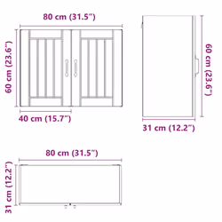 vidaXL Kitchen Wall Cabinet Lucca Black Engineered Wood kitchen wall unit - Additional view 10