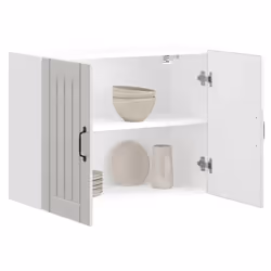 vidaXL Kitchen Wall Cabinet Lucca High Gloss White Engineered Wood - Additional view 7