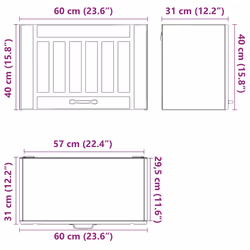 vidaXL Oven Cabinets Kitchen Cabinet Oven Unit 2 pcs Kalmar Engineered Wood - sonoma oak, 60 x 31 x 40 cm - Additional view 10