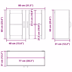vidaXL Oven Cabinets Kitchen Cabinet Oven Unit 2 pcs Kalmar Engineered Wood - wall glass cabinet 80 cm - Additional view 3