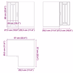 vidaXL Oven Cabinets Kitchen Cabinet Oven Unit 2 pcs Kalmar Engineered Wood - smoked oak, 57 x 57 x 60 cm - Additional view 3