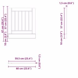 vidaXL Oven Cabinets Kitchen Cabinet Oven Unit 2 pcs Kalmar Engineered Wood - old wood, 60 x 1.5 x 67 cm - Additional view 3
