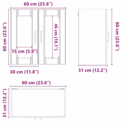 vidaXL Oven Cabinets Kitchen Cabinet Oven Unit 2 pcs Kalmar Engineered Wood - wall glass cabinet 60 cm - Additional view 3