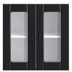 vidaXL Kitchen Wall Cabinet with Glass Door Lucca Black Engineered Wood - Additional view 5