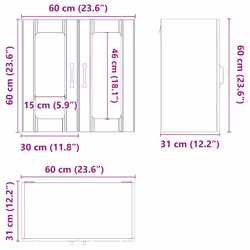 vidaXL Oven Cabinets Kitchen Cabinet Oven Unit 2 pcs Kalmar Engineered Wood - sonoma oak, 60 x 31 x 60 cm - Additional view 3