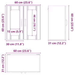 vidaXL Oven Cabinets Kitchen Cabinet Oven Unit 2 pcs Kalmar Engineered Wood - concrete grey, 1 pcs - Additional view 3