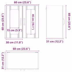 vidaXL Oven Cabinets Kitchen Cabinet Oven Unit 2 pcs Kalmar Engineered Wood - artisan oak, 60 x 31 x 60 cm - Additional view 3